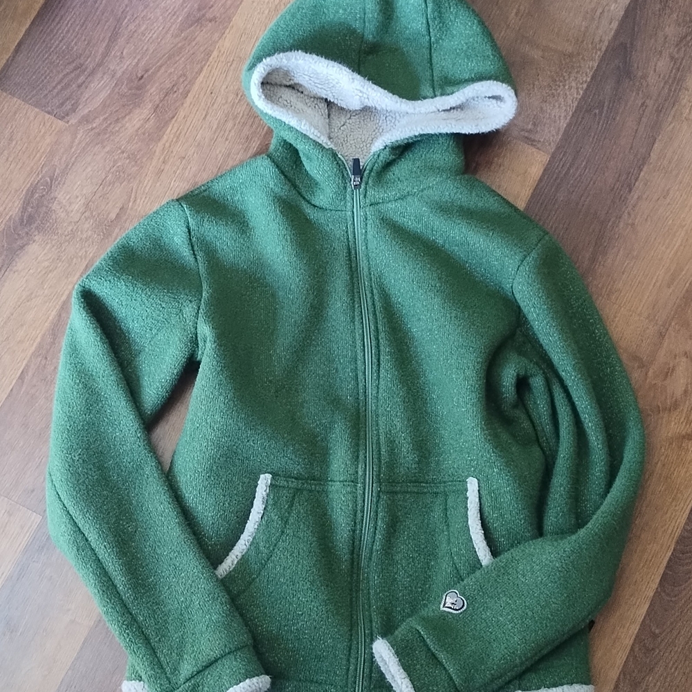 Green Kuhl Alpaca Fleece Hooded Jacket, Size Medium